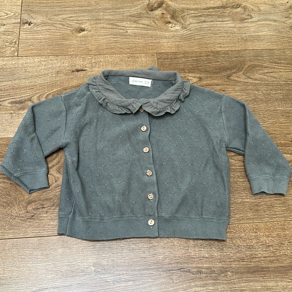 Quincy Mae Cardigan - Steel Blue 18-24